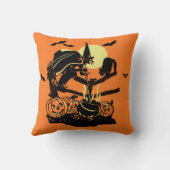 ヴィンテージハロウィンウィッチオンフェンス装飾用クッション クッション (裏面)
