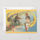 ヴィンテージハロウィンウィッチゴブリン ポストカード (正面/裏面)