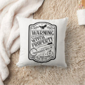 ヴィンテージハロウィンウィッチホカスポカス警告標識 クッション (ブランケット)