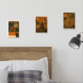 ヴィンテージハロウィンウォールアートポスターセット – Black Cat, (寝室)