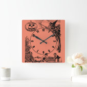 ヴィンテージハロウィンウォールクロック スクエア壁時計 (ホーム)