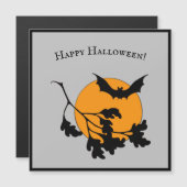 ヴィンテージハロウィンオレンジムーン飛んでいるこうもり (正面/裏面)