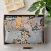 ヴィンテージハロウィンカボチャとブローム付き魔女 薄葉紙 (ギフト)