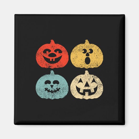 ヴィンテージハロウィンカボチャ女性 マグネット (正面)
