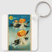 ヴィンテージハロウィンカボチャ幽霊と黒猫 キーホルダー (裏面)