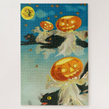 ヴィンテージハロウィンカボチャ幽霊と黒猫