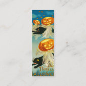 ヴィンテージハロウィンカボチャ幽霊と黒猫 スキニー名刺 (裏面)