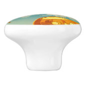 ヴィンテージハロウィンカボチャ幽霊と黒猫 セラミックノブ (側面)