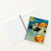 ヴィンテージハロウィンカボチャ幽霊と黒猫 ノートブック (内部)