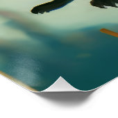 ヴィンテージハロウィンカボチャ幽霊と黒猫 ポスター (コーナー)