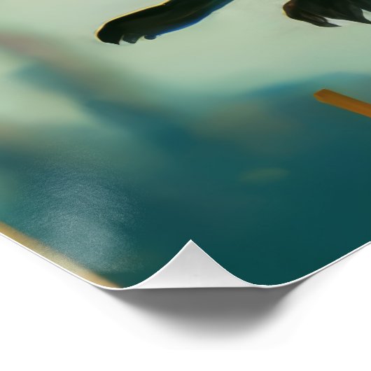 ヴィンテージハロウィンカボチャ幽霊と黒猫 ポスター (コーナー)