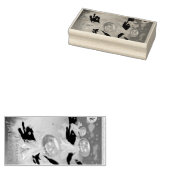 ヴィンテージハロウィンカボチャ幽霊と黒猫 ラバースタンプ (押印)