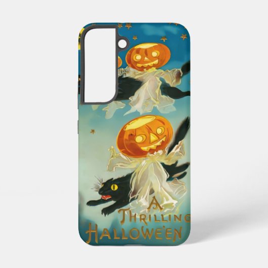 ヴィンテージハロウィンカボチャ幽霊と黒猫 SAMSUNG GALAXYケース (裏面)