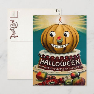 ヴィンテージハロウィンカボチャ葉書 ポストカード