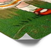 ヴィンテージハロウィンカボチャ頭の女の子 ポスター (角)