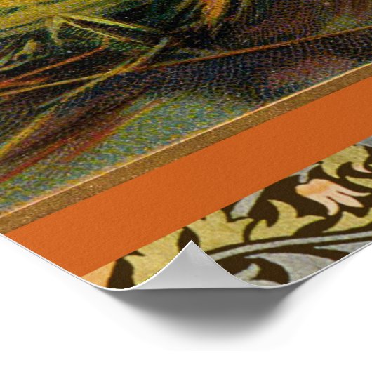 ヴィンテージハロウィンカボンプキンズブラックキャット ポスター (角)