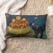ヴィンテージハロウィンカボンプキンズブラックキャット ランバークッション (ブランケット)