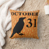 ヴィンテージハロウィンカラス枕 クッション (ブランケット)