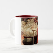 ヴィンテージハロウィンカルドロン魔法 ツートーンマグカップ (正面左)