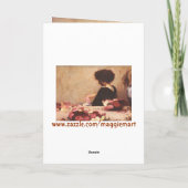 ヴィンテージハロウィンカードエレガント、鏡付き女性 カード (裏面)