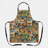 ヴィンテージハロウィンカードコラージュエプロン エプロン (正面)