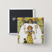 ヴィンテージハロウィンカード 缶バッジ (正面&裏面)