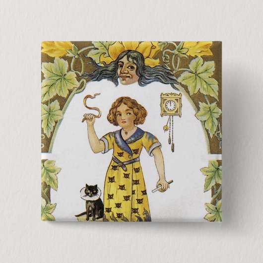 ヴィンテージハロウィンカード 缶バッジ (正面)