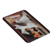 ヴィンテージハロウィンガールとキャンドルマグネット マグネット (右側)