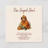 ヴィンテージハロウィンガールニューエイジオカルトショップ スクエア名刺 (裏面)