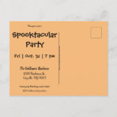 ヴィンテージハロウィンガールポストカード招待状 インビテーションポストカード (裏面)