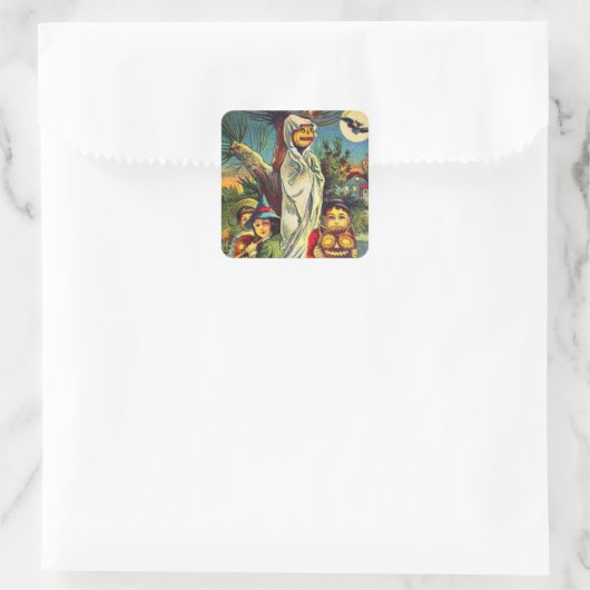 ヴィンテージハロウィンキッズかぼちゃホリデーシール スクエアシール (バッグ)