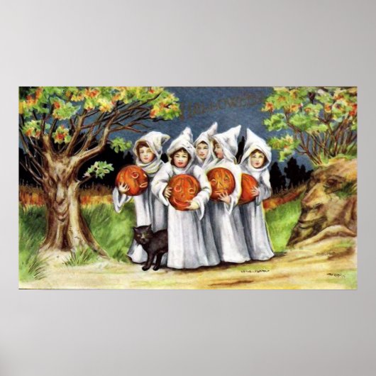 ヴィンテージハロウィンキッズホリデーパーティーのポスター ポスター (正面)