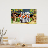 ヴィンテージハロウィンキッズホリデーパーティーのポスター ポスター (キッチン)