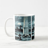 ヴィンテージハロウィンキモー墓地 コーヒーマグカップ (左)