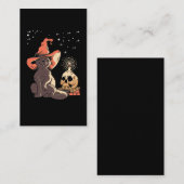 ヴィンテージハロウィンキャットウィッチースカル 名刺 (正面/裏面)