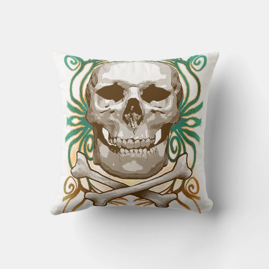 ヴィンテージハロウィンクロススカル枕 クッション (裏面)