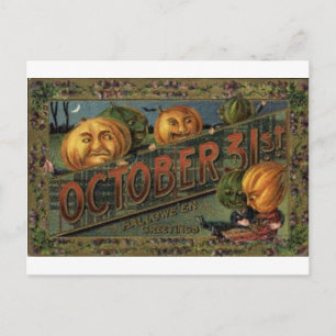 ヴィンテージハロウィングリーティングカードクラシックポスター ポストカード