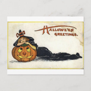 ヴィンテージハロウィングリーティングカードクラシックポスター ポストカード