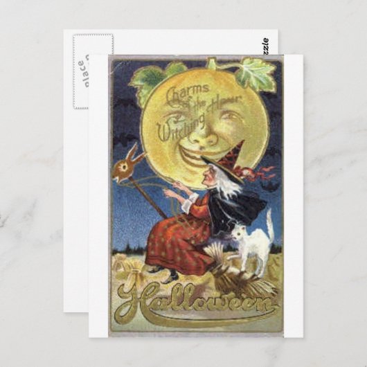 ヴィンテージハロウィングリーティングカードクラシックポスター ポストカード (正面/裏面)