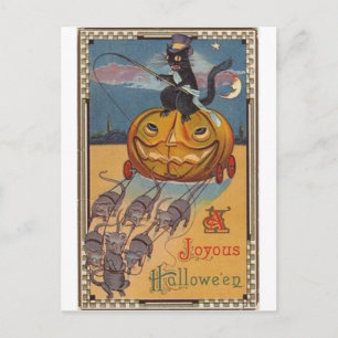 ヴィンテージハロウィングリーティングカードクラシックポスター ポストカード