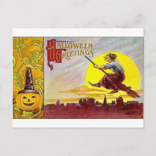 ヴィンテージハロウィングリーティングカードクラシックポスター ポストカード