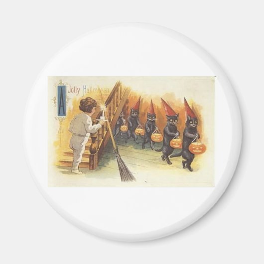 ヴィンテージハロウィングリーティングカードクラシックポスター マグネット (正面)