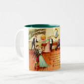 ヴィンテージハロウィングリーティング踊り ツートーンマグカップ (正面左)