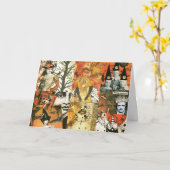 ヴィンテージハロウィンコラージュ カード (黄色い花)