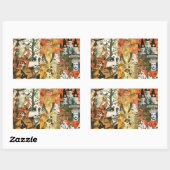 ヴィンテージハロウィンコラージュ 長方形シール (シート)