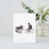 ヴィンテージハロウィンシャツ、ハロウィンスウェットシャツ、猫 シーズンポストカード (スタンド正面)