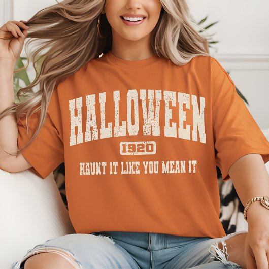 ヴィンテージハロウィンシャツ、幽霊引用文シャツ Tシャツ