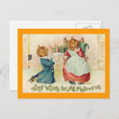 ヴィンテージハロウィンジャックオランタンカップル ポストカード (正面/裏面)