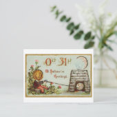 ヴィンテージハロウィンジャック・オ・ランタン葉書 ポストカード (スタンド正面)