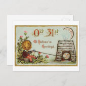 ヴィンテージハロウィンジャック・オ・ランタン葉書 ポストカード (正面/裏面)